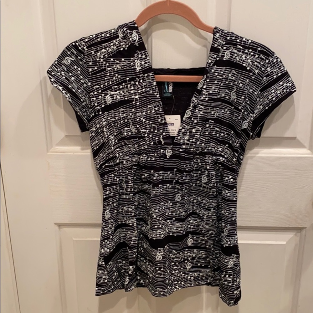 WEAVERS Musical Shirt Hoodie SZ L (runs small) NWT